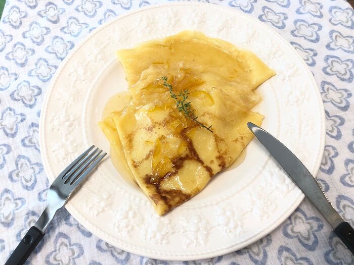 とろける♡アーモンドクレープの柚子茶シュゼット風