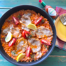 【キャンプにもオススメ】フライパンde豚のココナッツミルクパエリア☆アンチエイジング効果