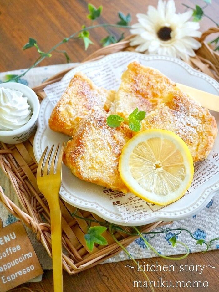 中までしっとり❤チーズ―ケーキ風フレンチトースト