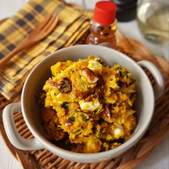 ナッツの食感がアクセント!デリ風♡ハニーナッツかぼちゃサラダ