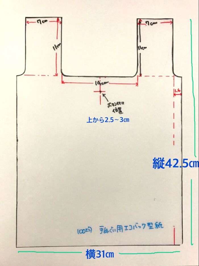 何枚か作る場合は型紙を作ると便利です