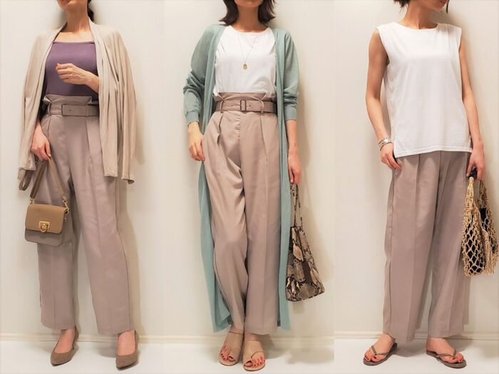 【GUコーデ】1,990円!ベルトタックテーパードパンツが万能