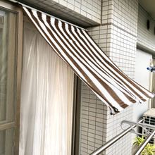 カフェみたい♪ダイソーの日よけ¥100をつっぱり棒で♪