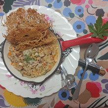 木の・・・・子と実のリゾット、Nuttyそうめんクリスピー添え