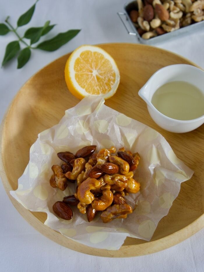 5分で!止まらない!はちみつレモンナッツ・材料3つ、3ステップ