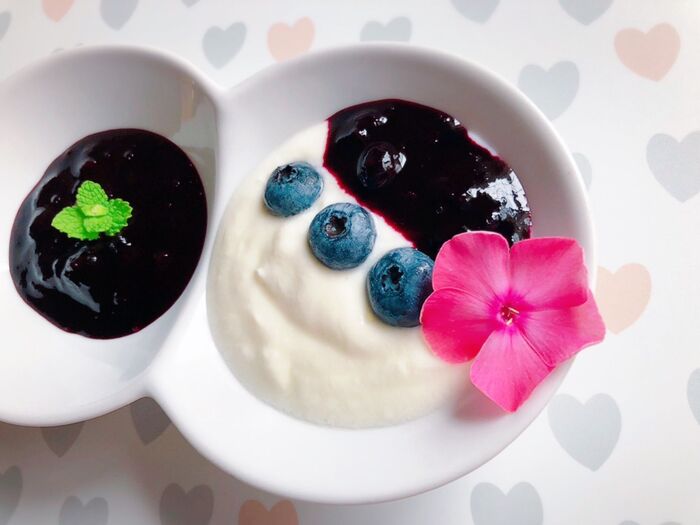 ブルーベリーを美味しく♡ソースをたっぷり作りました♡