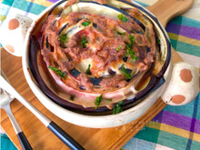 【切って詰めて焼くだけ!】なすベーコンのミルフィーユ焼き☆夏バテ防止に!