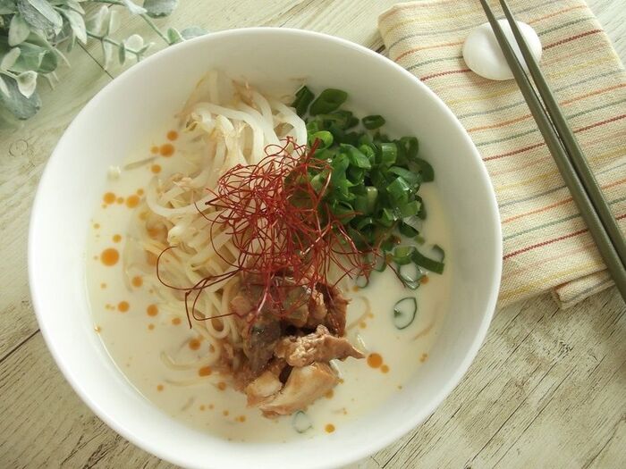 夏ランチにピッタリ!冷やし鯖缶豆乳ラーメン
