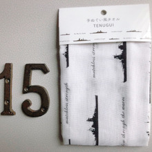 セリアの手ぬぐい★メンズチックなモノトーン★艦船柄★