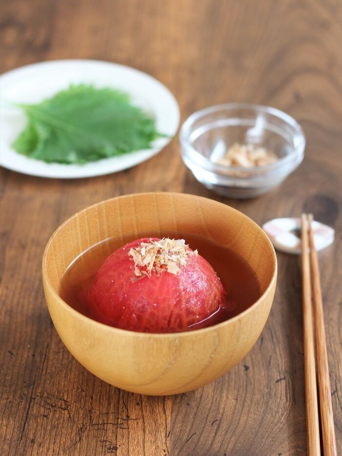 まるごとトマトの冷製味噌スープ