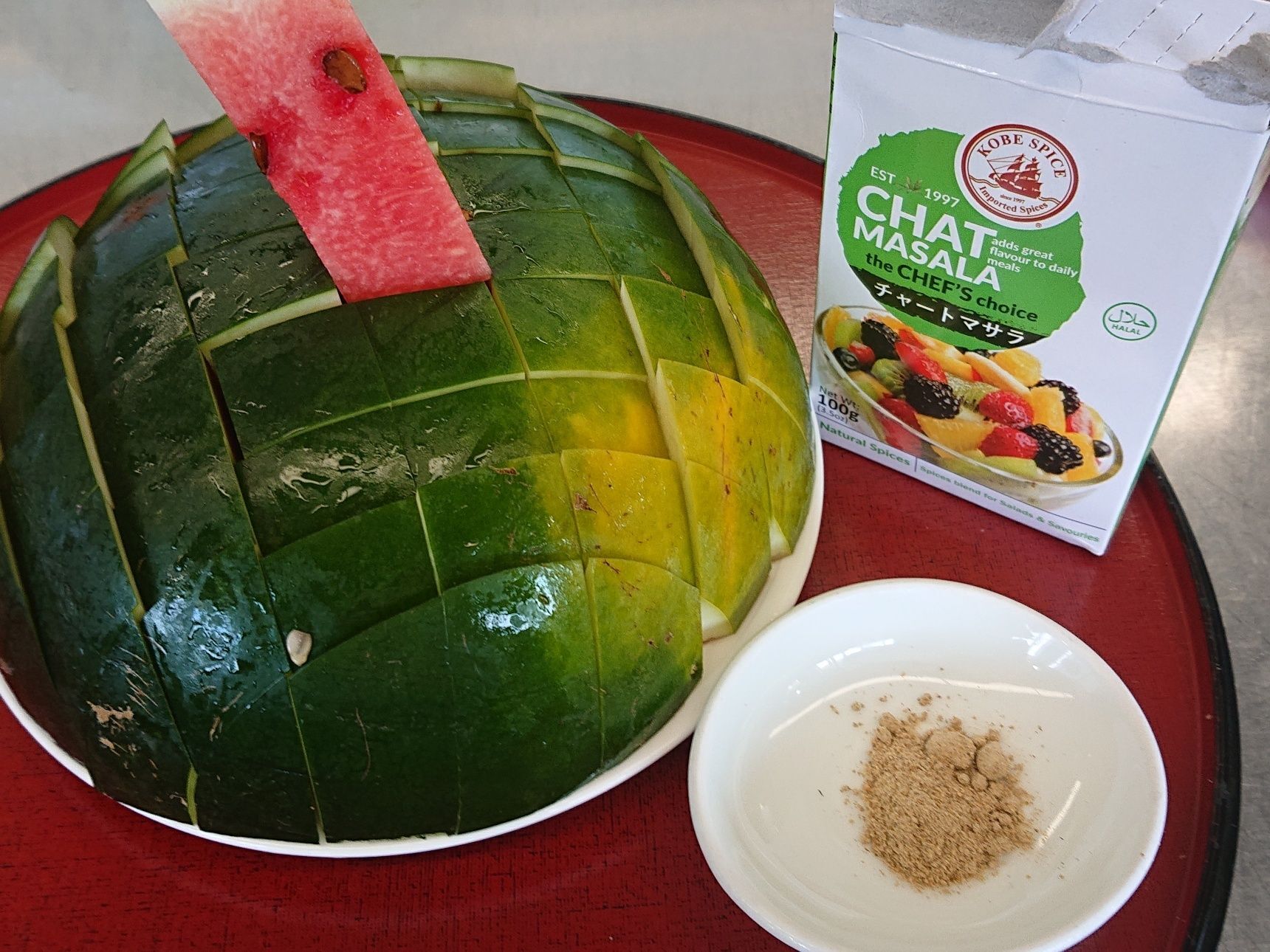 🍊🍊🍊　西瓜の新しい・・・・食べ方！！ チャットマサラに恋して・・・・　🍊🍊🍊