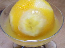 おうちカクテル♡100均のシリコーンアイスボール製氷器を使って…フローズンカクテル〜バナナ&オレンジ