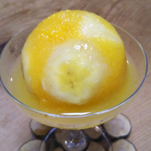 おうちカクテル♡100均のシリコーンアイスボール製氷器を使って…フローズンカクテル〜バナナ&オレンジ