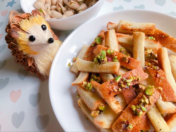 ピスタチオのパンミミ♡フィンガースナック♡