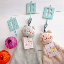 セリア♡ループ付きの可愛いニャンコ♡あにまるハンドタオル♡