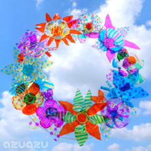 ペットボトルの底でお花のリースを作ろう♪