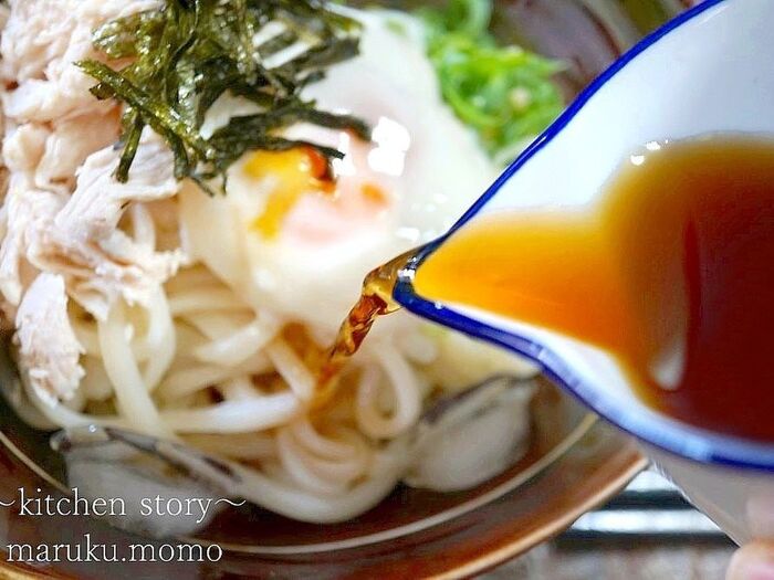 ひんやり~♪サラサラ食べられる★しっとりササミと味付け海苔の冷たい麺