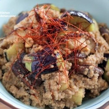 コールドスタートでしっとり♡【レシピ】茄子と椎茸の中華風ひき肉餡