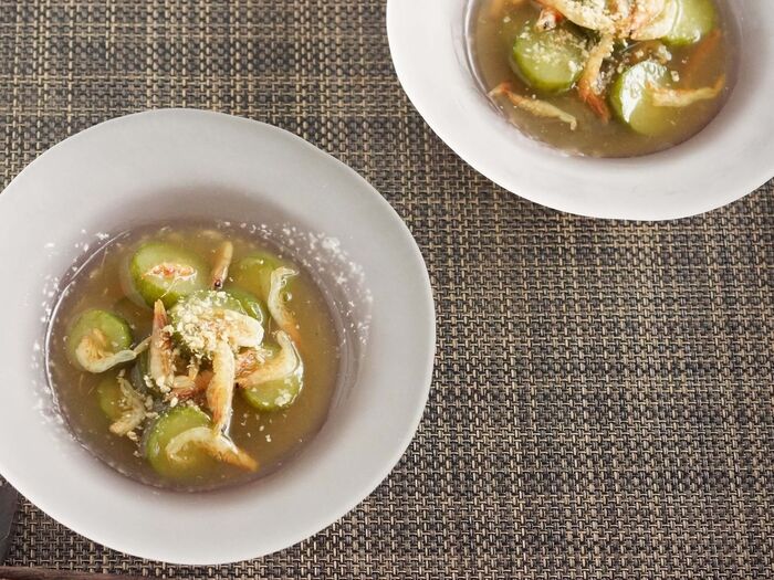 便利な野菜だし使用♪【七彩きゅうりの煮物】