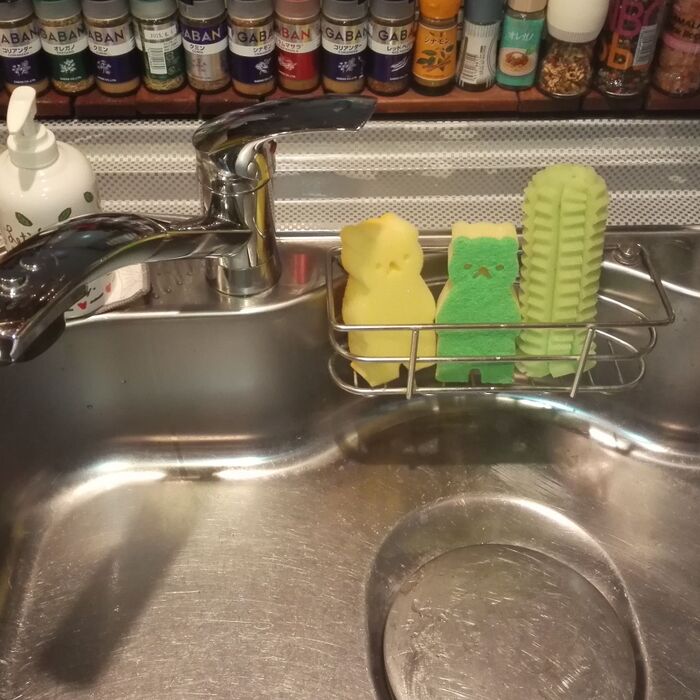 必見❗シンク洗い用のスポンジ…どこに置いてる❓