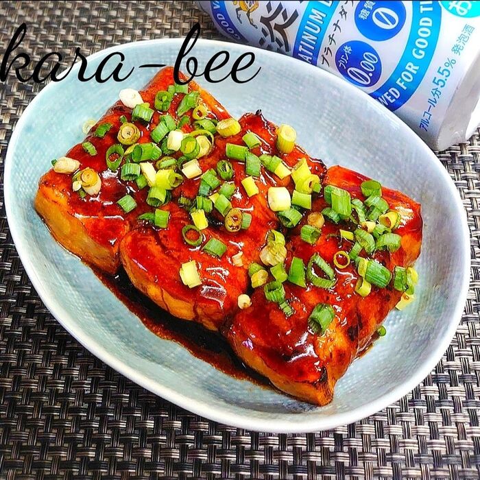 ビールが進む♪めちゃウマ!焼き豆腐の肉巻き蒲焼き