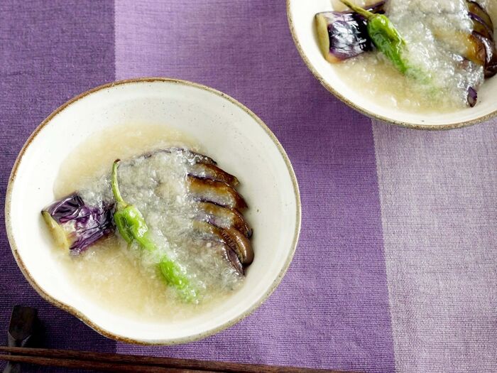 便利な野菜だし使用♪【揚げ茄子のみぞれ和え】