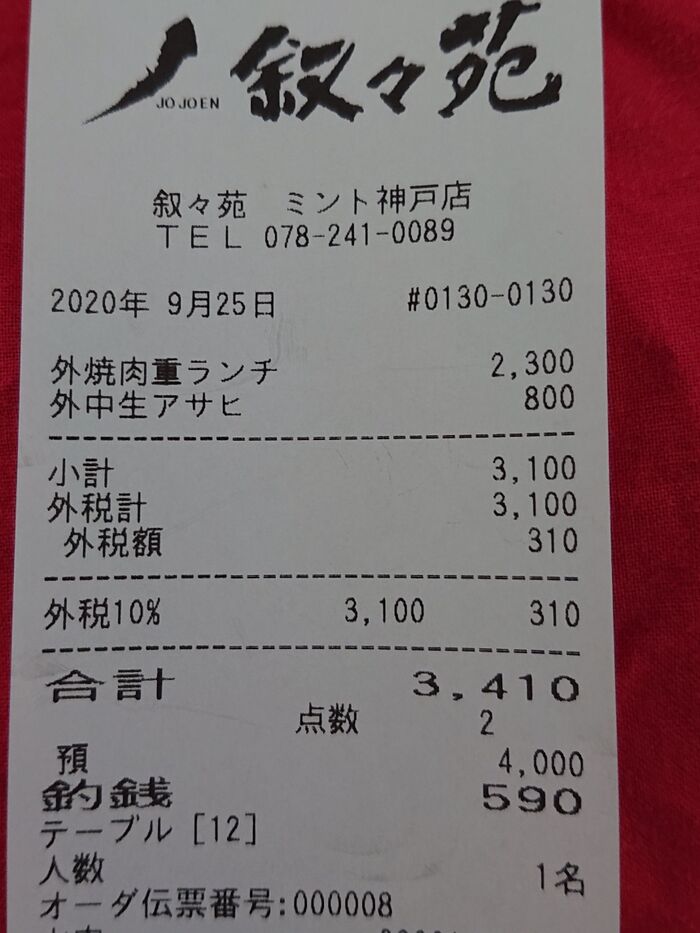 雨の叙々苑・・・🎼.•*¨*•.•*¨*•.¸¸🎶