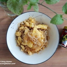 材料2つの便利常備菜★しらたきの卵炒め