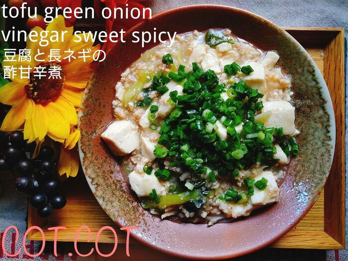★丁度いい酸味が病みつきに!豆腐と長ネギの酢甘辛煮★
