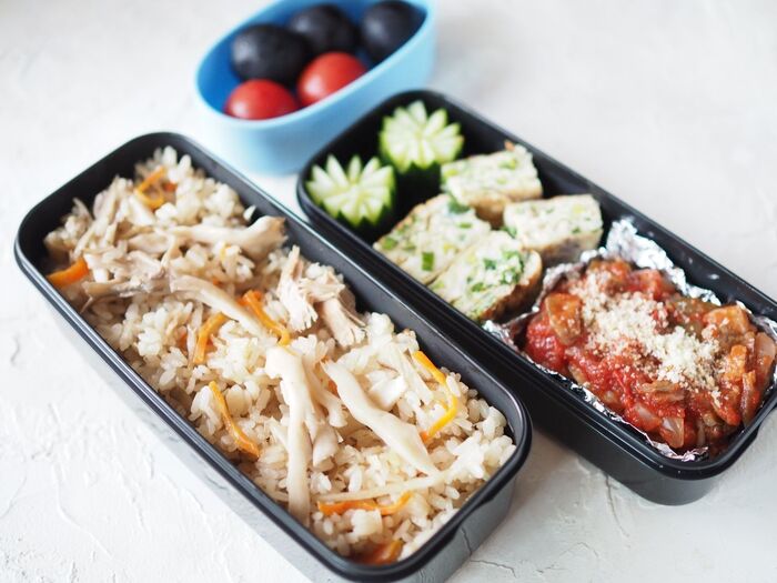 【受験フードな塾弁】まいたけと根菜の炊き込みご飯