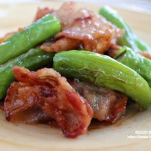 材料3つでメイン!豚肉とししとうの甘味噌炒め