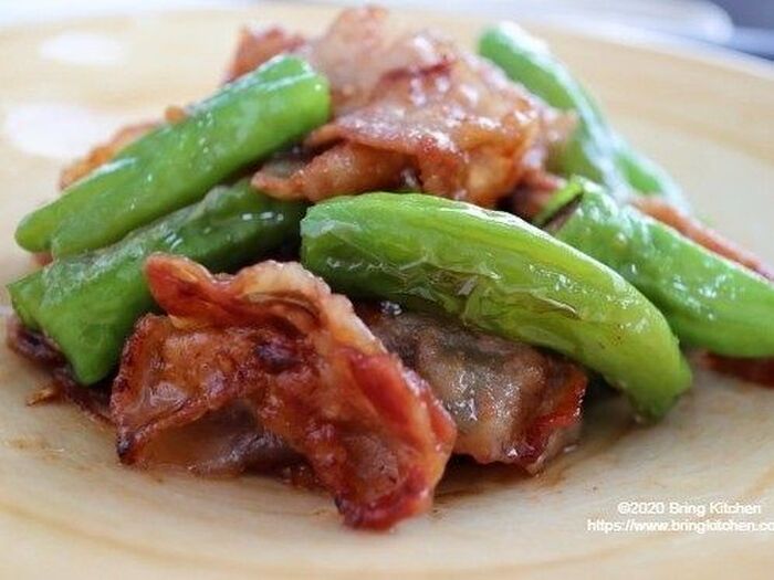 材料3つでメイン!豚肉とししとうの甘味噌炒め