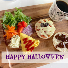 イングリッシュマフィンで🎃ハロウィンプレート