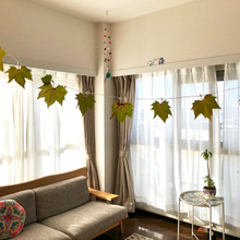 材料費¥0 お部屋に秋舞い込む♪葉っぱのガーランド