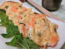 長芋と豆腐でふわふわ♪ 揚げない☆ ひとくち鮭がんも