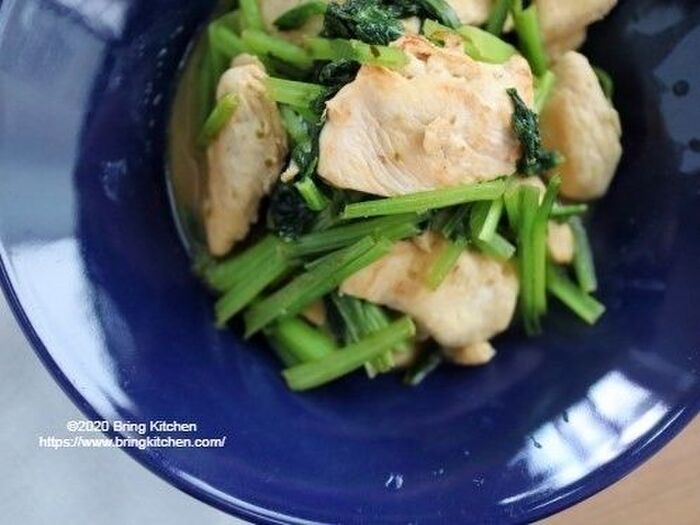 息子の好き嫌い問題と向き合う★小松菜と鶏むね肉のオレガノマヨ炒め