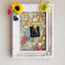 100均のフレームで壁掛け~お気に入り生地で手作り♪