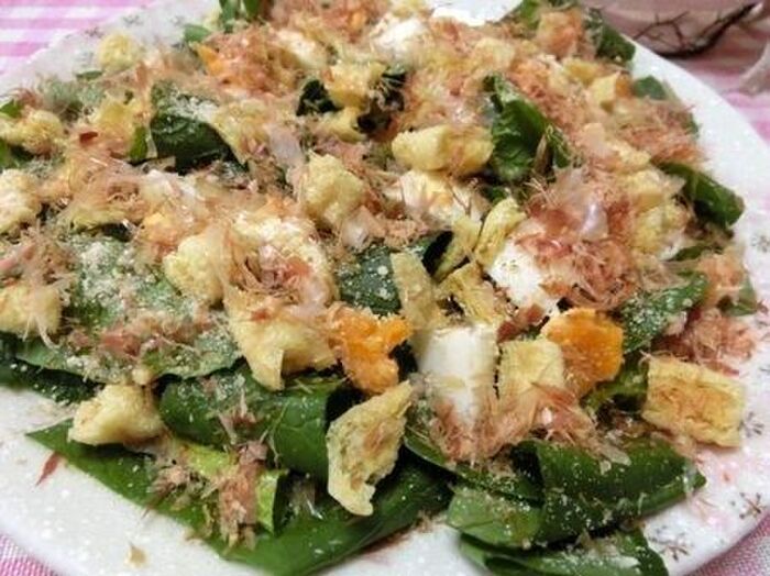 生が美味しい♪ 小松菜の和風シーザーサラダ