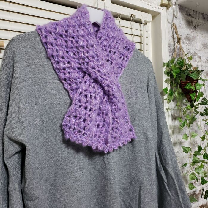 100均よりも安い毛糸で編む!ポコポコ模様のネックウォーマー