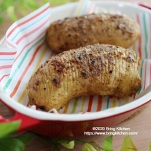 トースター調理♪アンチョビハッセルバックポテト