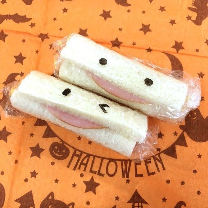 超簡単♪子どもと作れるハロウィーンおばけのサンドイッチ