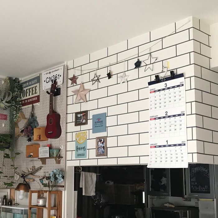 マステを使えば簡単!1時間で壁にレンガを出現させました。