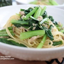 野菜たっぷり!小松菜とツナのアンチョビスパゲティ