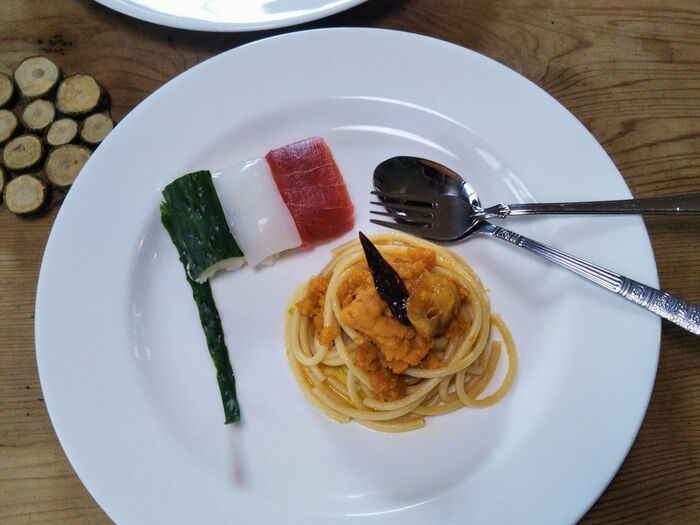 ♡イタリア国旗寿司&ペペロンチーノ♡和洋折衷ランチ