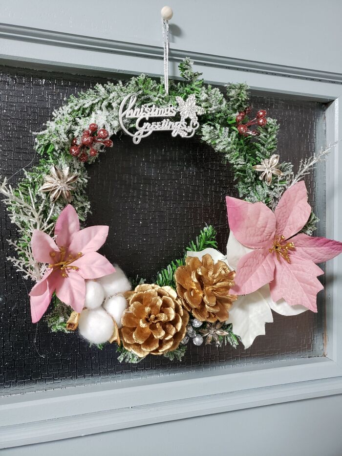 ダイソー新商品で作る!大人色のクリスマスリース