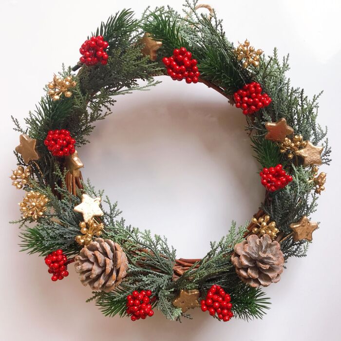 700円で出来る簡単クリスマスリース