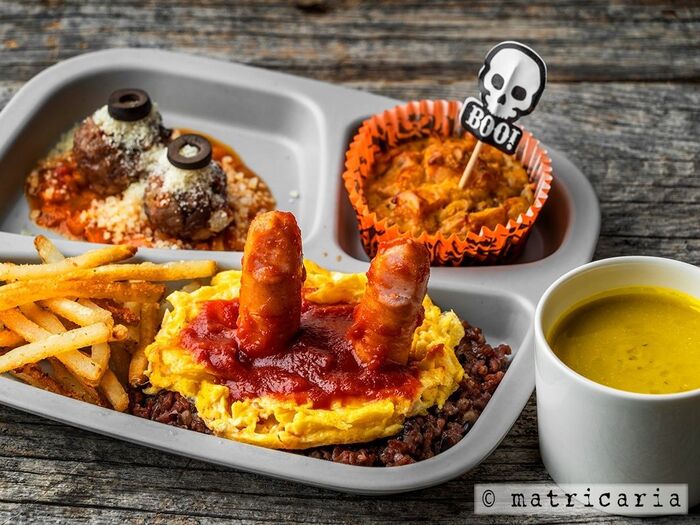 大スペース:黒米を使ったオムリゾット 香薫のフィンガー添え