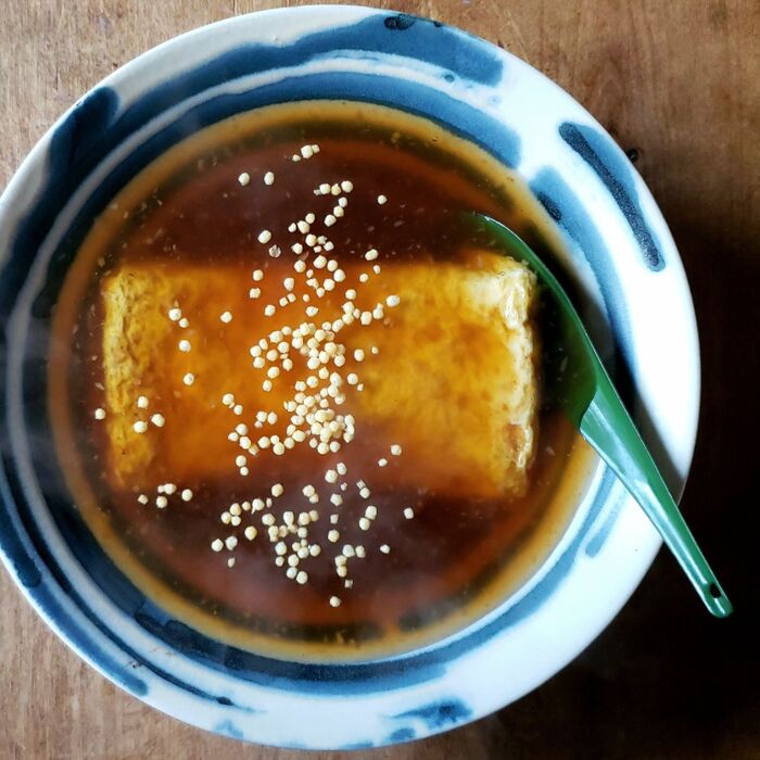 寒い日に。熱々あんかけたっぷりのだし巻き卵。