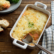 サーモンとマッシュポテトのクリームグラタン。我が家の定番♪