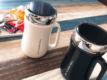 冷めにくい♪蓋付き大容量オシャレマグ【ダイソー】